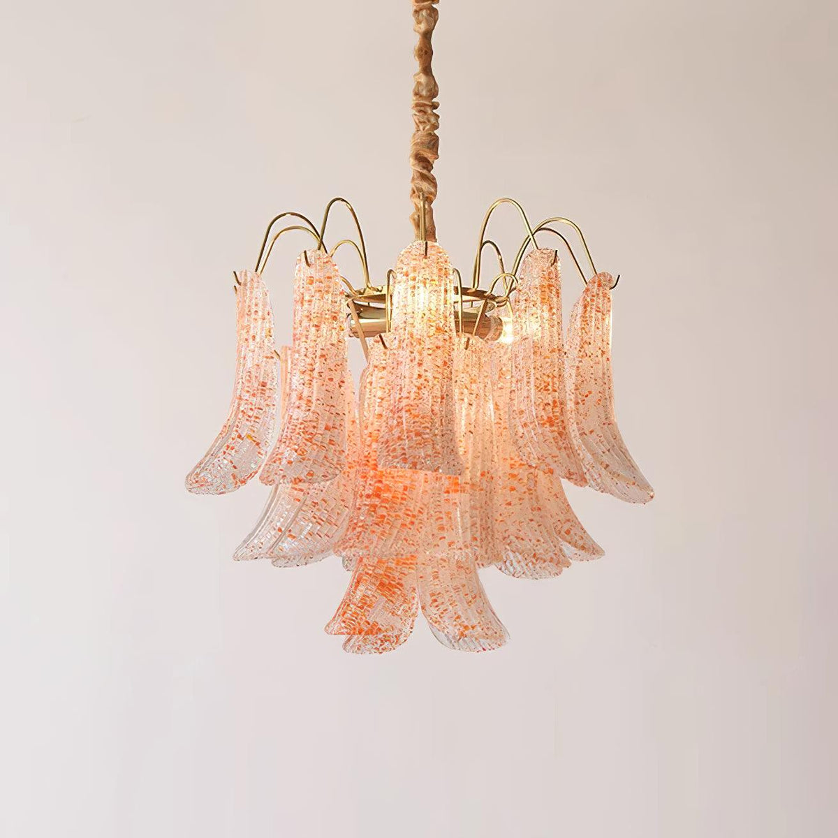 Chandelier Glass Petals Metal Frame Colorful Artistic Ambience-Neutral Decor