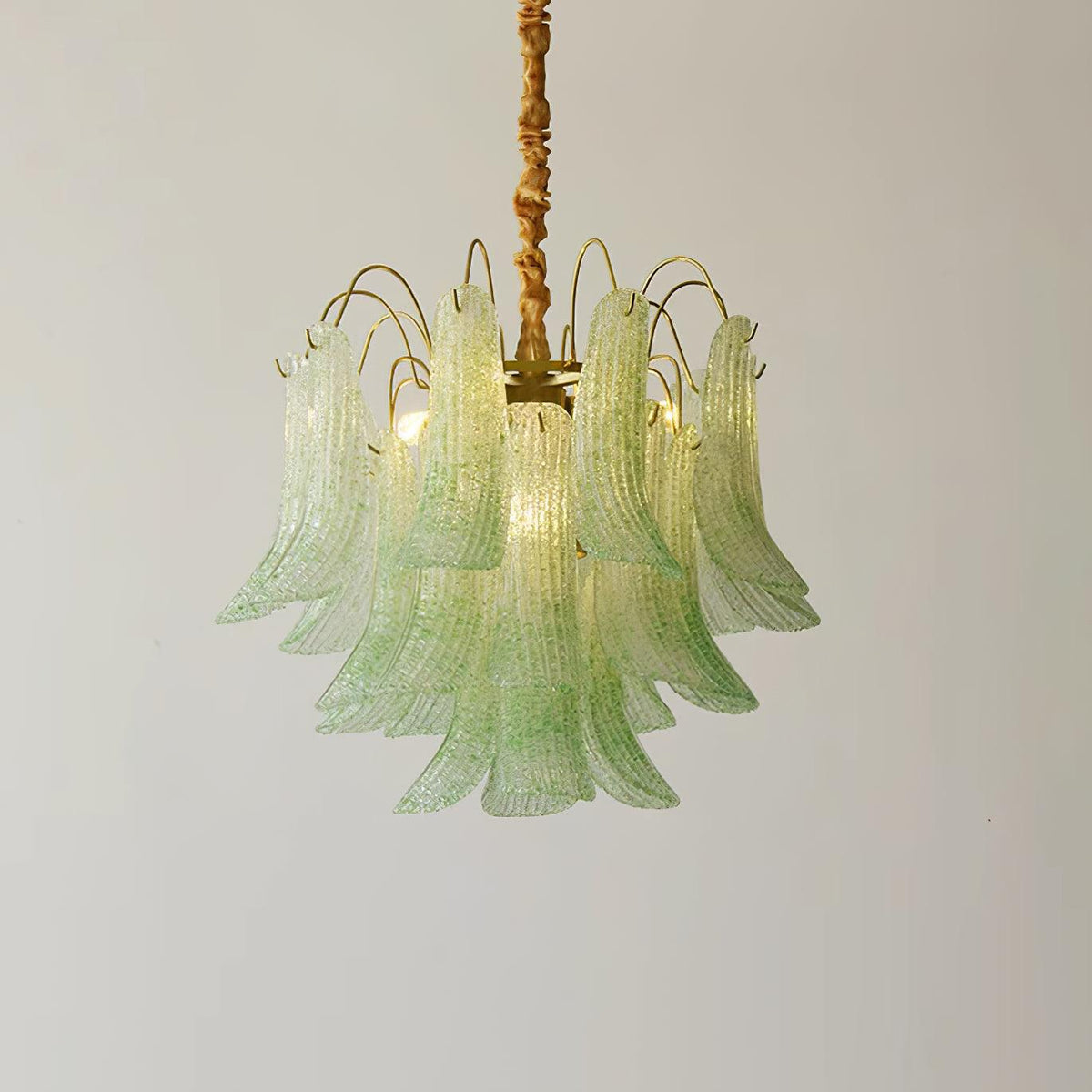 Chandelier Glass Petals Metal Frame Colorful Artistic Ambience-Neutral Decor