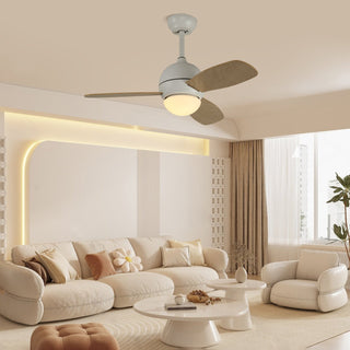 Vevo Plafonnier Ventilateur Minimaliste en Bois Blanc