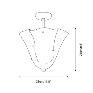 Eldis Lampe Plafond Semi-Encastrée en Verre Murano-Luire