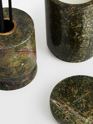 Verdant Stone Candle Holder-Neutral Decor