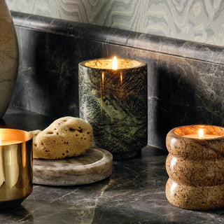 Verdant Stone Candle Holder-Neutral Decor