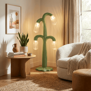 Verdant Bloom Floor Lamp-Neutral Decor