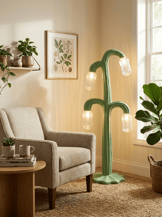 Verdant Bloom Floor Lamp-Neutral Decor