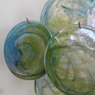 Aurora Lustre Disque en Verre de Murano Vert Nature