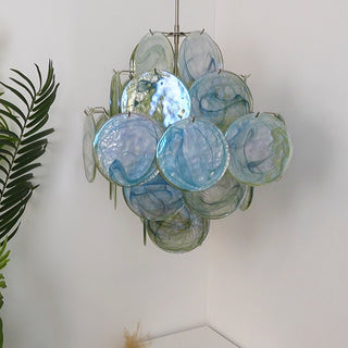 Aurora Lustre Disque en Verre de Murano Vert Nature