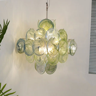 Aurora Lustre Disque en Verre de Murano Vert Nature