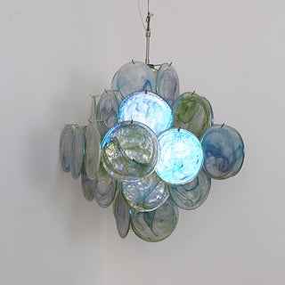 Aurora Lustre Disque en Verre de Murano Vert Nature