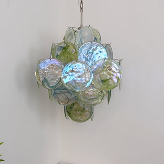 Aurora Lustre Disque en Verre de Murano Vert Nature