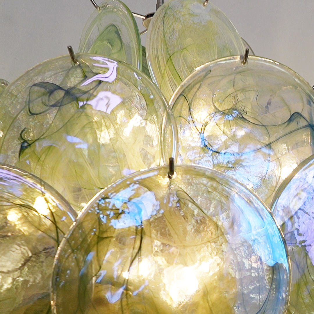 Elderia Lustre Disque en Verre de Murano Vert Nature