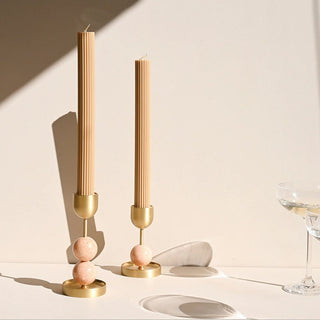 Fuldo Support à Bougies Sphérique Verdoyant en Laiton Brossé d'Intérieur Moderne du Milieu du Siècle