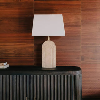 Livia Travertine Table Lamp-Neutral Decor