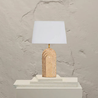 Livia Travertine Table Lamp-Neutral Decor