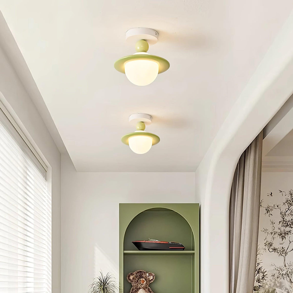 Selvian Ceiling Light Red and White Sputnik Retro-Neutral Decor