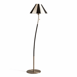 Verona Curved Striped Floor Lamp-Neutral Decor