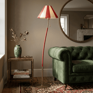 Verona Curved Striped Floor Lamp-Neutral Decor