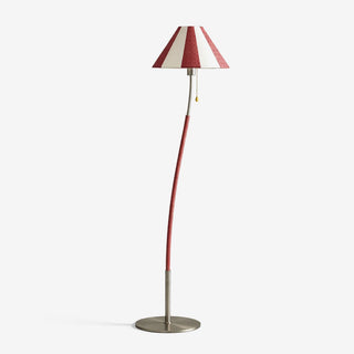 Verona Curved Striped Floor Lamp-Neutral Decor