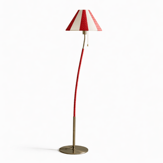 Verona Curved Striped Floor Lamp-Neutral Decor