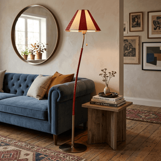 Verona Curved Striped Floor Lamp-Neutral Decor