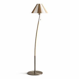 Verona Curved Striped Floor Lamp-Neutral Decor