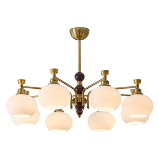 Aursolos Lustre Bois Verre Élégance Traditionnelle