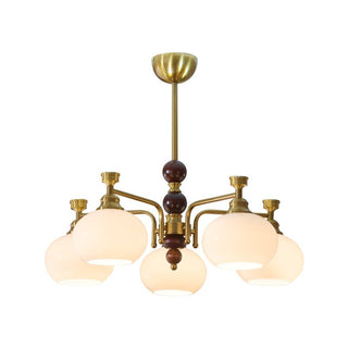 Aursolos Lustre Bois Verre Élégance Traditionnelle