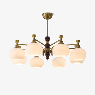 Aursolos Lustre Bois Verre Élégance Traditionnelle