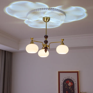 Aursolos Lustre Bois Verre Élégance Traditionnelle