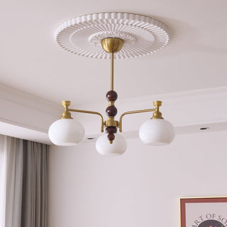 Aursolos Lustre Bois Verre Élégance Traditionnelle
