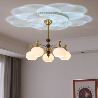 Aursolos Lustre Bois Verre Élégance Traditionnelle