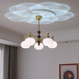 Aursolos Lustre Bois Verre Élégance Traditionnelle