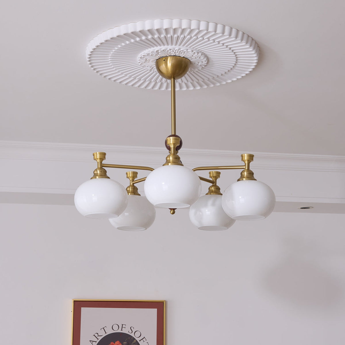 Meluna Lustre Bois Verre Élégance Traditionnelle