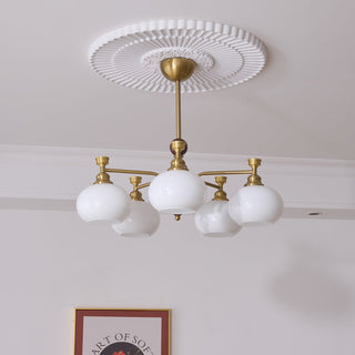 Aursolos Lustre Bois Verre Élégance Traditionnelle