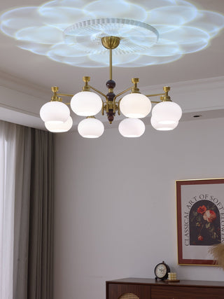 Aursolos Lustre Bois Verre Élégance Traditionnelle