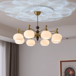 Aursolos Lustre Bois Verre Élégance Traditionnelle