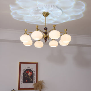 Aursolos Lustre Bois Verre Élégance Traditionnelle