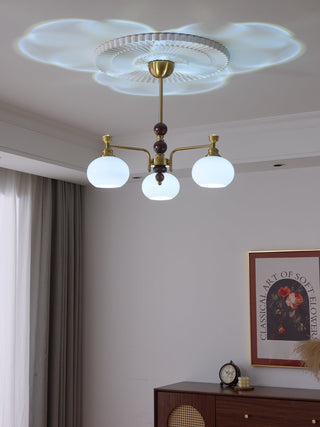 Aursolos Lustre Bois Verre Élégance Traditionnelle
