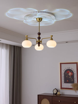 Aursolos Lustre Bois Verre Élégance Traditionnelle