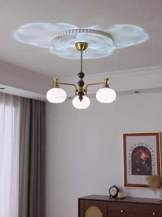 Aursolos Lustre Bois Verre Élégance Traditionnelle