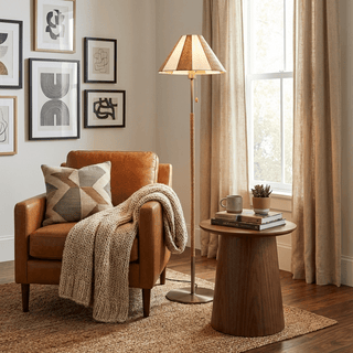 Verona Striped Floor Lamp-Neutral Decor
