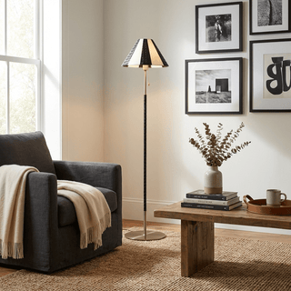 Verona Striped Floor Lamp-Neutral Decor