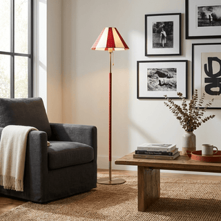 Verona Striped Floor Lamp-Neutral Decor