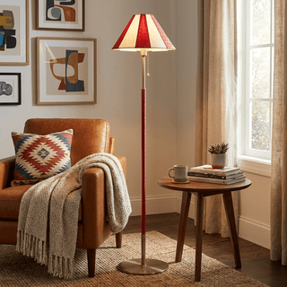 Verona Striped Floor Lamp-Neutral Decor