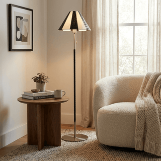 Verona Striped Floor Lamp-Neutral Decor