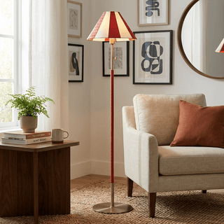 Verona Striped Floor Lamp-Neutral Decor