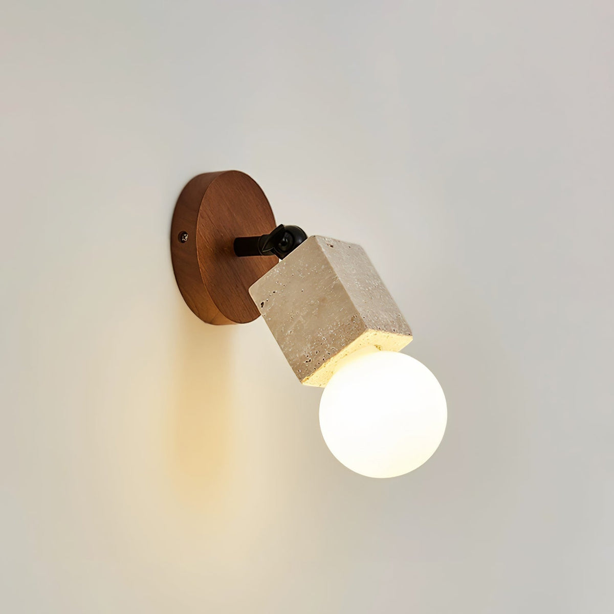 Ilvaira Cylindrique-Tube Travertin Luminaire Mural