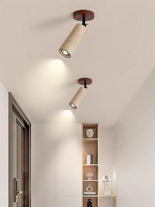 Zarinila Cylindrique-Tube Travertin Luminaire Mural
