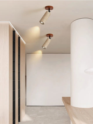 Zarinila Cylindrique-Tube Travertin Luminaire Mural