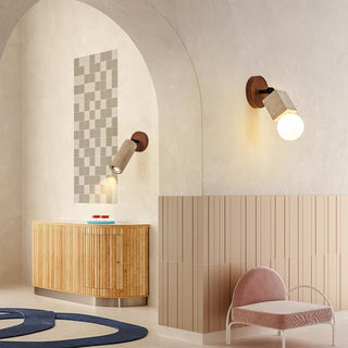Zarinila Cylindrique-Tube Travertin Luminaire Mural