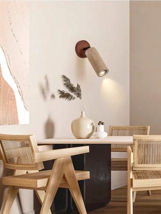 Zarinila Cylindrique-Tube Travertin Luminaire Mural